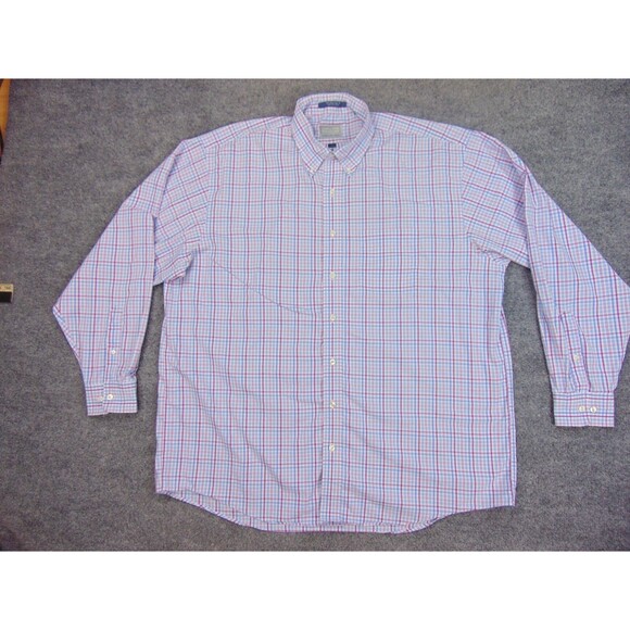 Onward Reserve Shirt Mens XL Blue White Check Linen Wrinkle Resistance - Picture 2 of 8